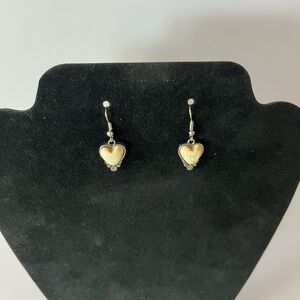 Heart-Shaped Cream Turquoise Earrings